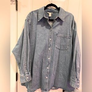 Denim shacket/oversized/button up/ H&M